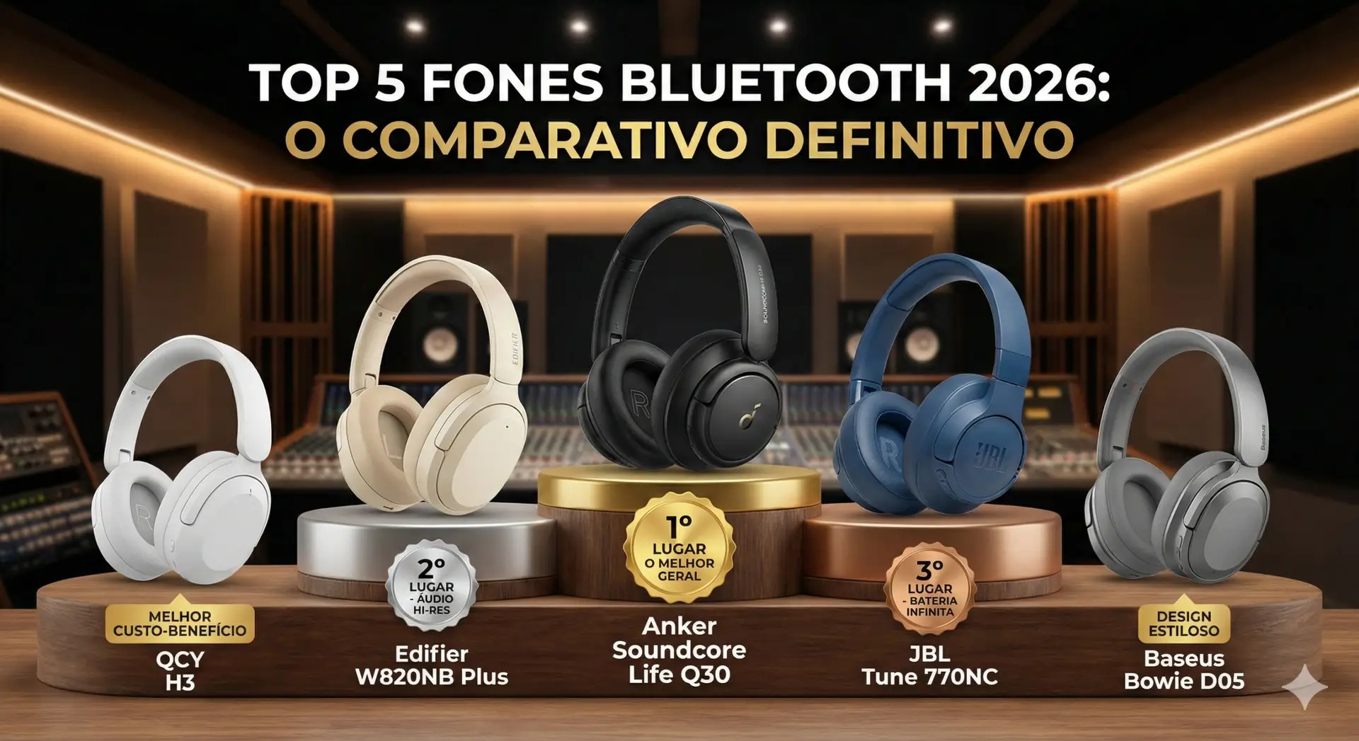 Qual o Melhor Fone Bluetooth em 2026? Comparativo Top 5 (Anker vs JBL ...